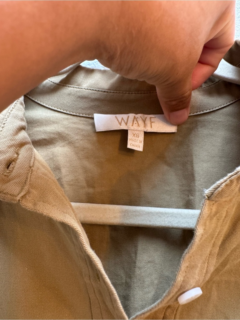 WAYF Libby Tailored Button-Front Shirt Dress in Camel Cotton - Picture 3 of 11